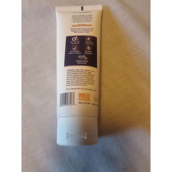 Legendary Men's Care Ginger Lime AM Formula Toothpaste Fluoride Free 4 oz Tube - Picture 2 of 3